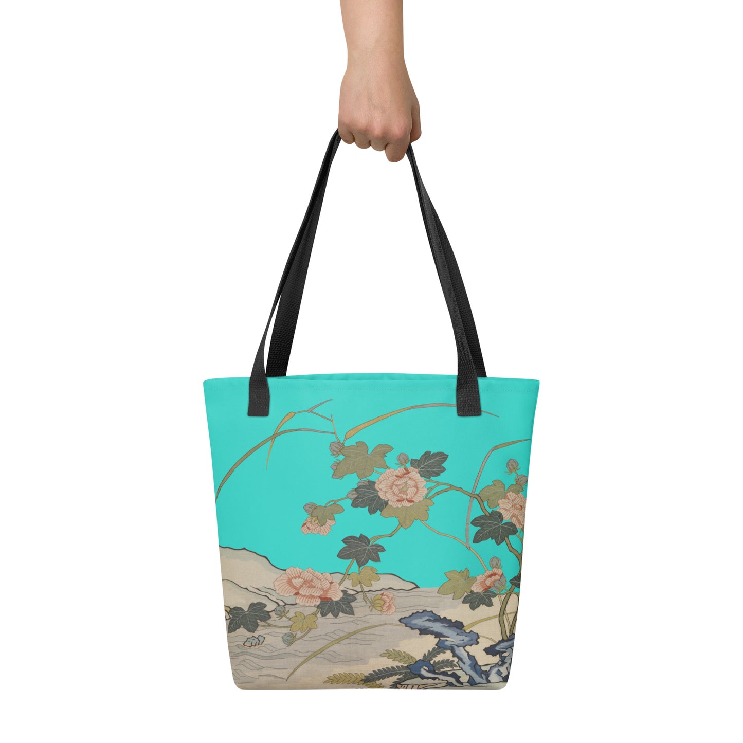 タペストリーの花｜Hibiscus by the Water｜Tote bag｜Turquoise