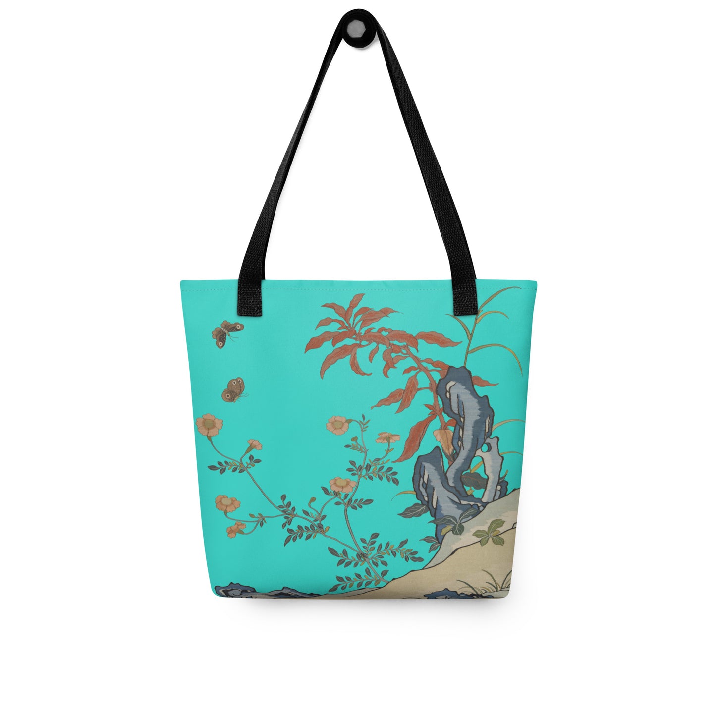 Kesi Flower Album｜Butterflies and Flowers｜Tote bag｜Turquoise