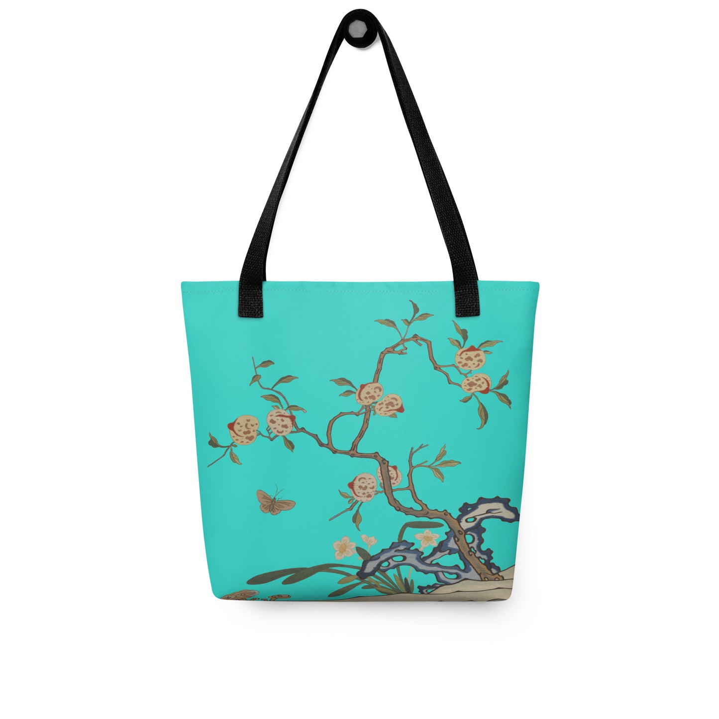 Kesi Flower Album｜Narcissus and Peaches｜Tote bag｜Turquoise