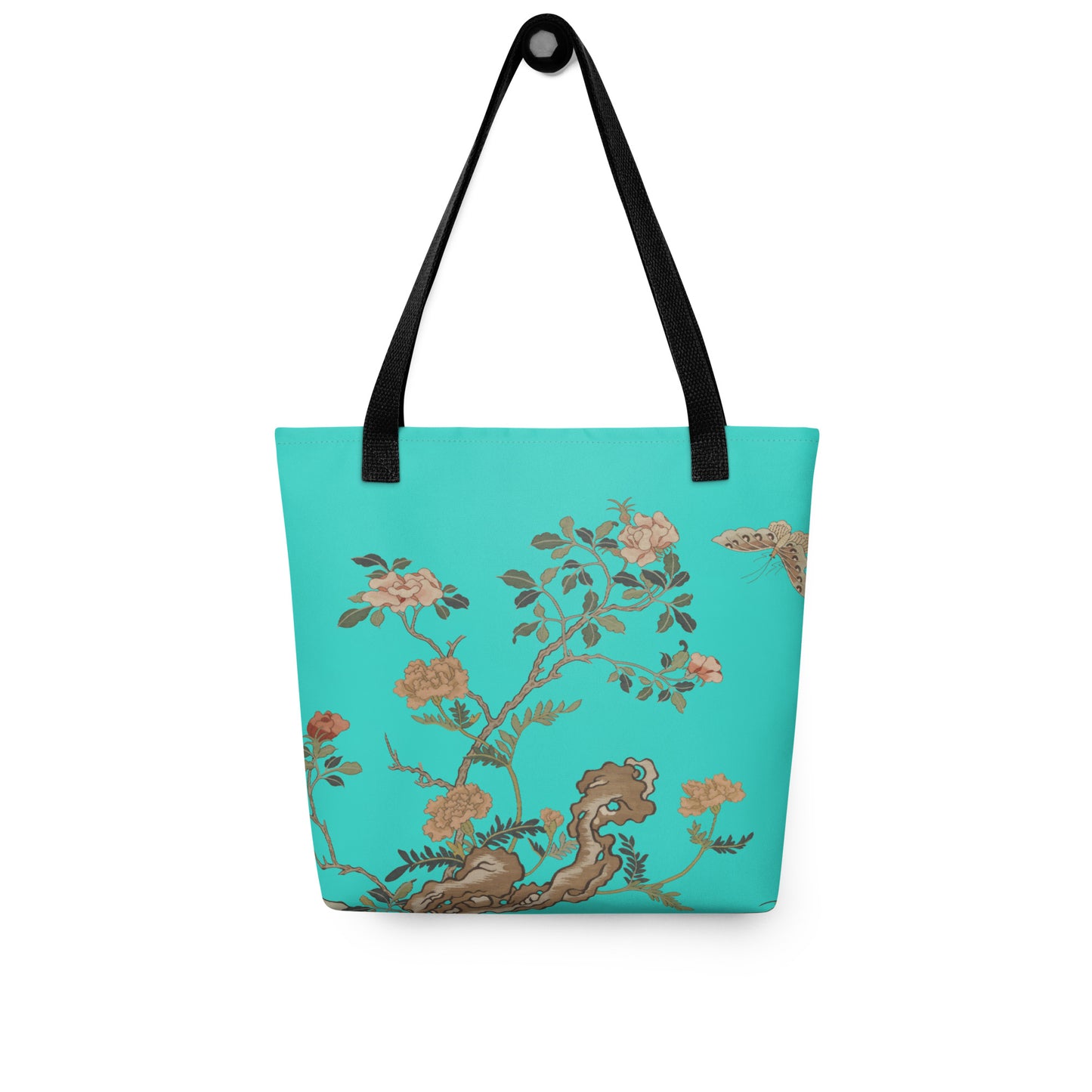 Kesi Flower Album｜Camellia and Butterfly｜Tote bag｜Turquoise