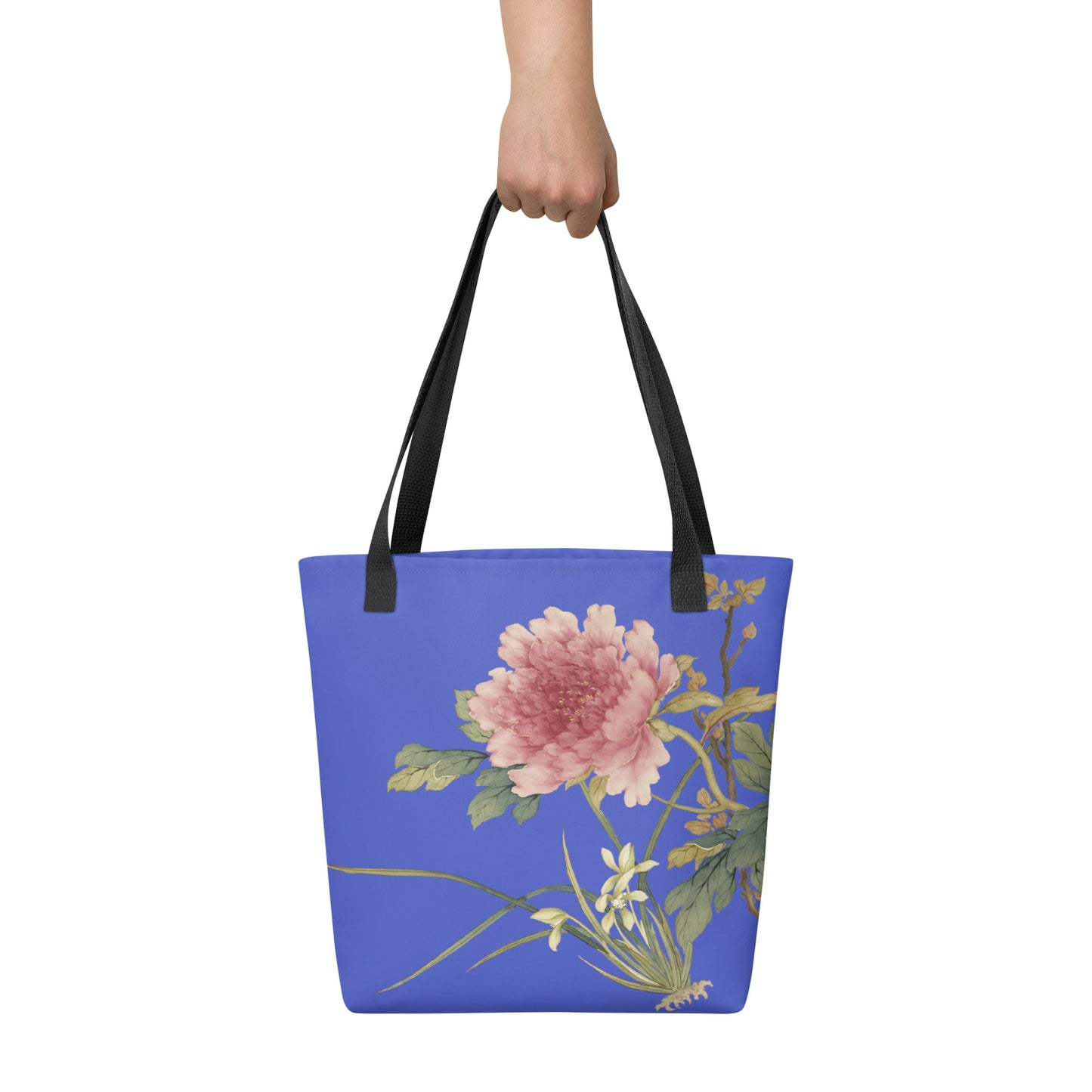 The Spirit of Flowers in Twelve Months｜Orchid and Tree Peony in Bloom｜Tote bag｜Royal blue