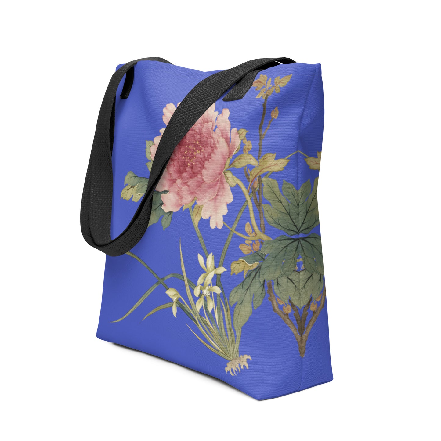 The Spirit of Flowers in Twelve Months｜Orchid and Tree Peony in Bloom｜Tote bag｜Royal blue