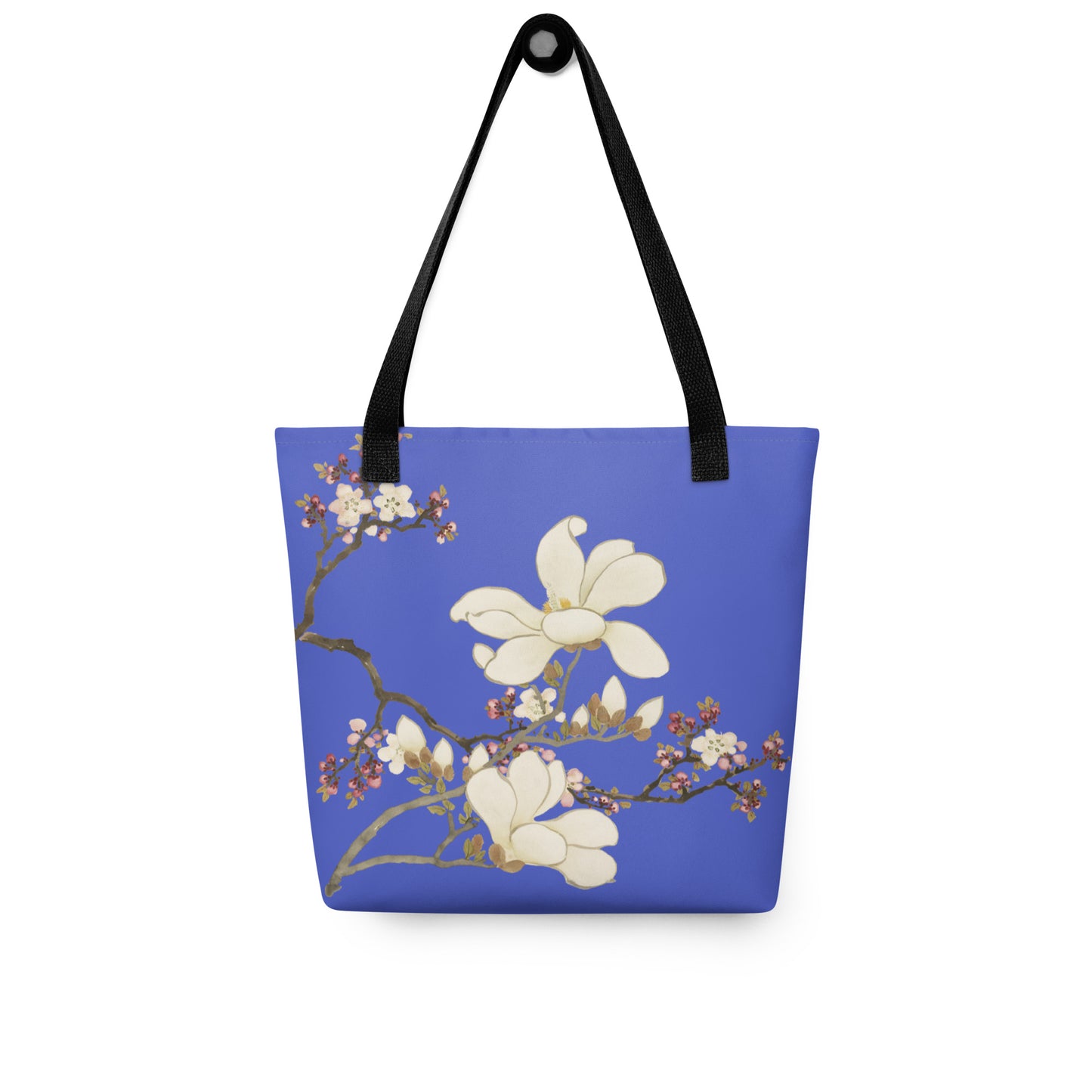 The Spirit of Flowers in Twelve Months｜Apricot and Lily Magnolia in Blossom｜Tote bag｜Royal blue