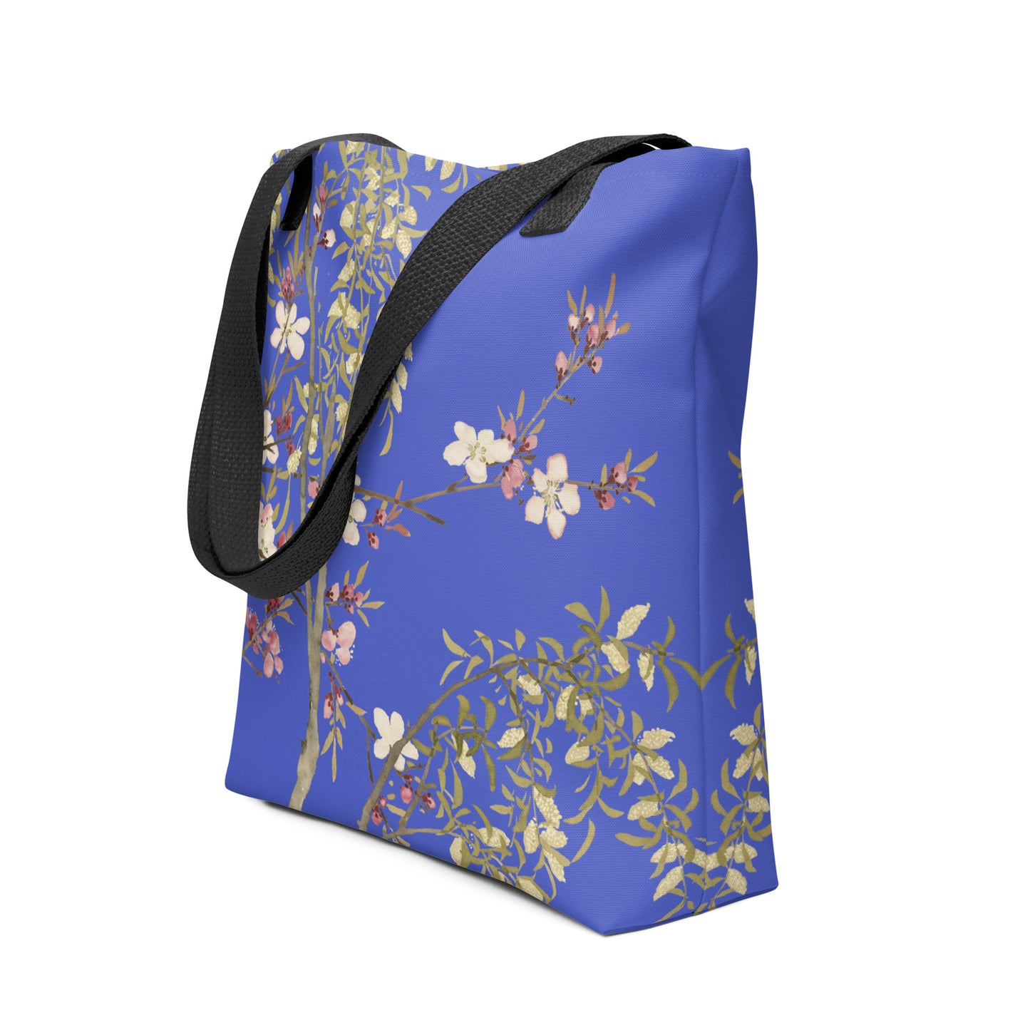 The Spirit of Flowers in Twelve Months｜Willow and Peach Blossom｜Tote bag｜Royal blue