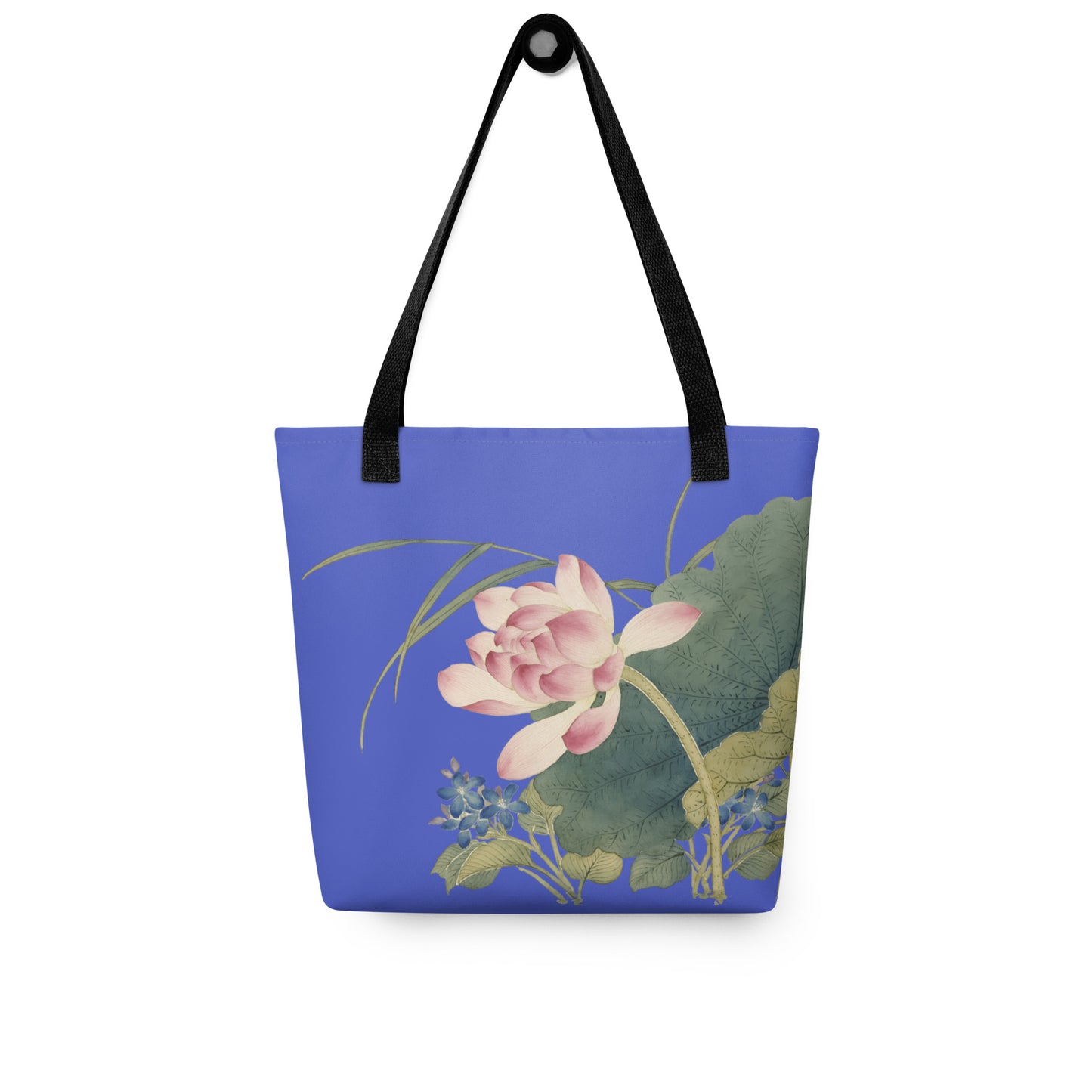 The Spirit of Flowers in Twelve Months｜Lotus in Bloom｜Tote bag｜Royal blue