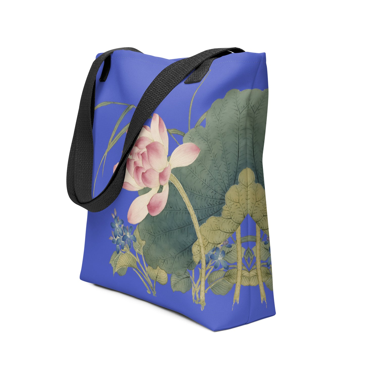 The Spirit of Flowers in Twelve Months｜Lotus in Bloom｜Tote bag｜Royal blue