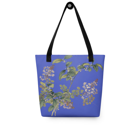 The Spirit of Flowers in Twelve Months｜Osmanthus and Crape Myrtle in Bloom｜Tote bag｜Royal blue