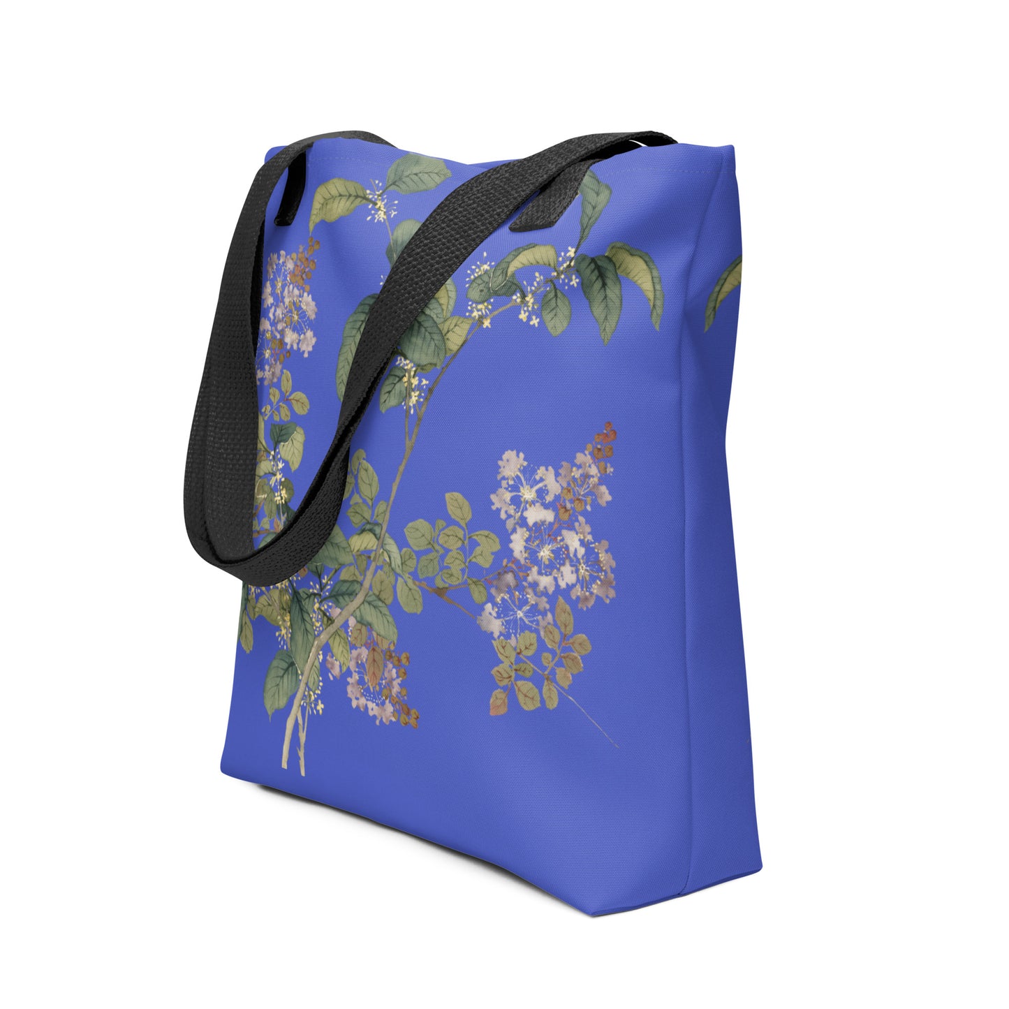 The Spirit of Flowers in Twelve Months｜Osmanthus and Crape Myrtle in Bloom｜Tote bag｜Royal blue