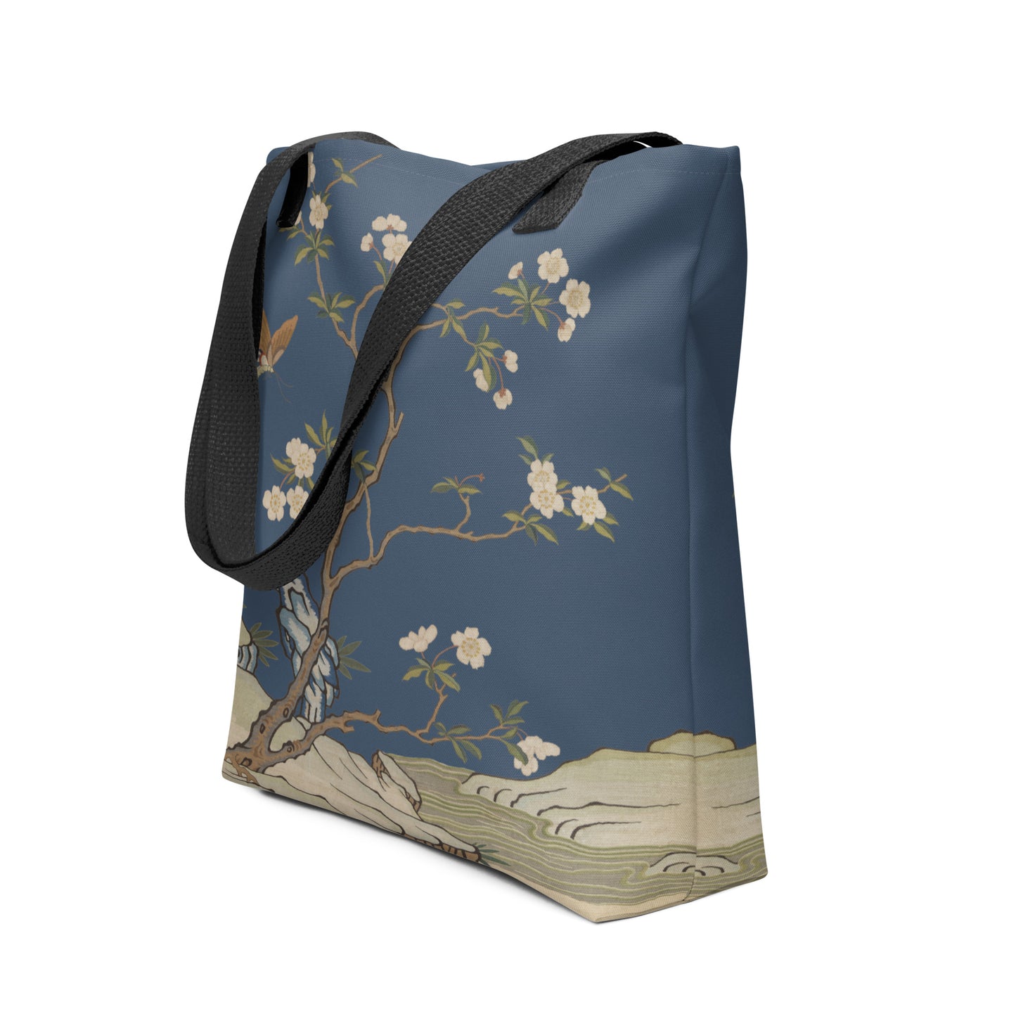 Kesi Flower Album｜Plum Blossoms and Butterfly｜Tote bag｜Dark blue