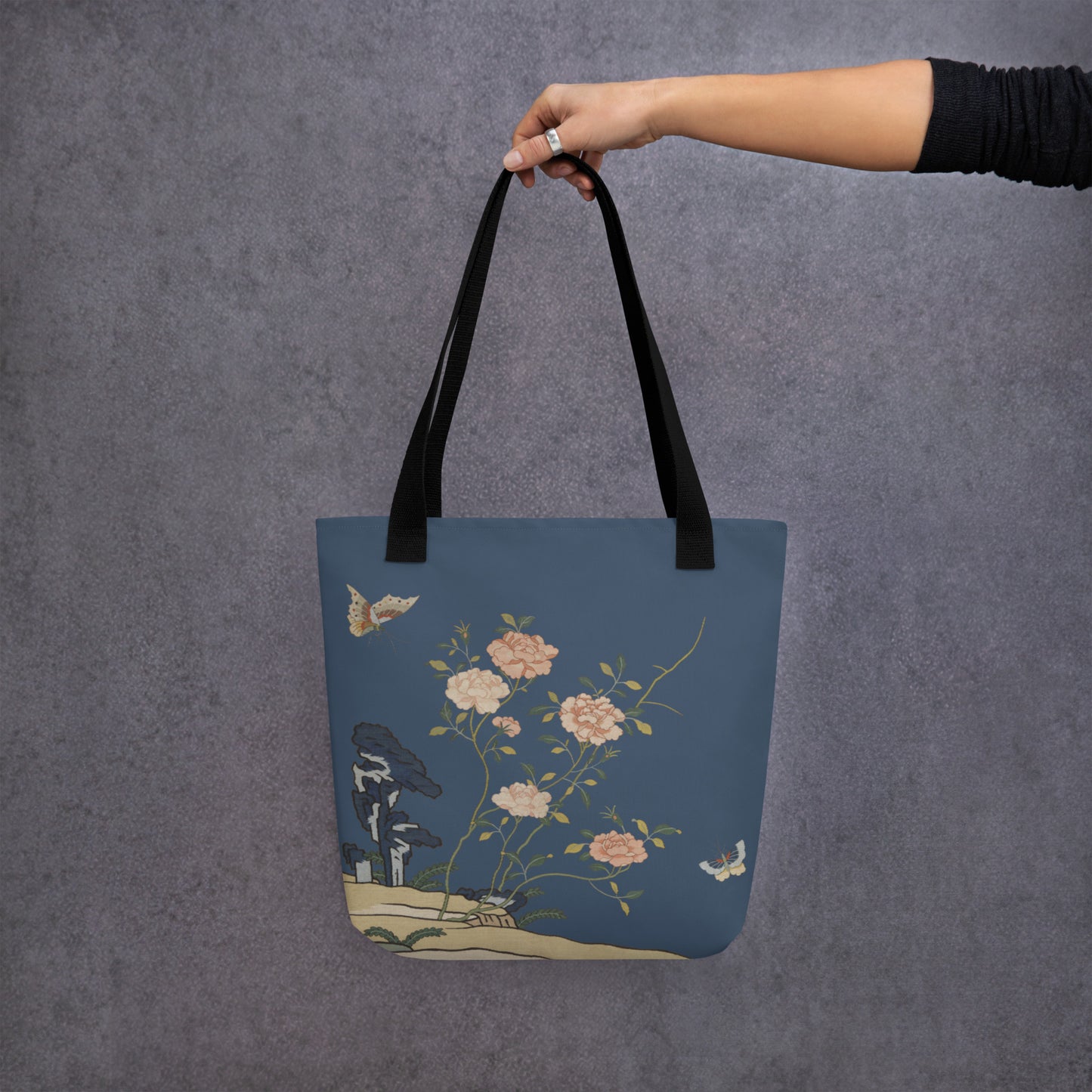 Kesi Flower Album｜Red Roses｜Tote bag｜Dark blue