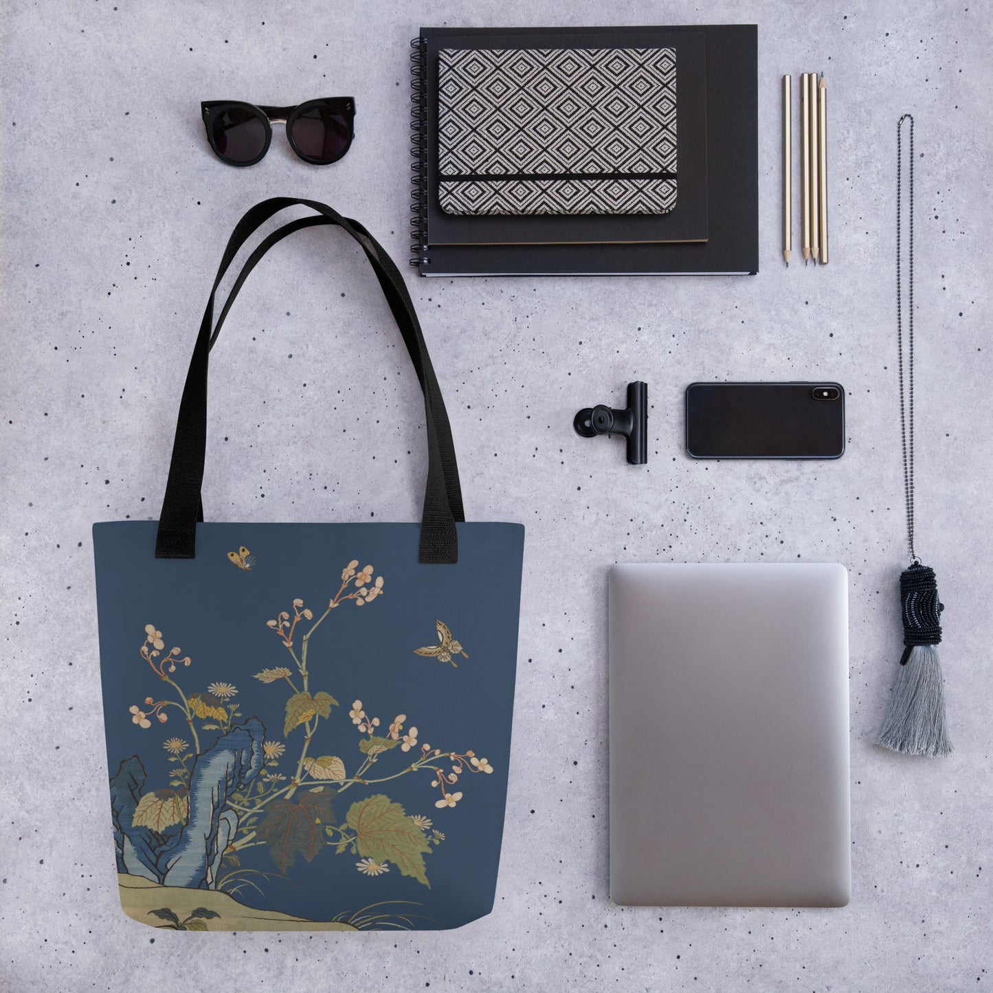 Kesi Flower Album｜Begonia Blossoms｜Tote bag｜Dark blue