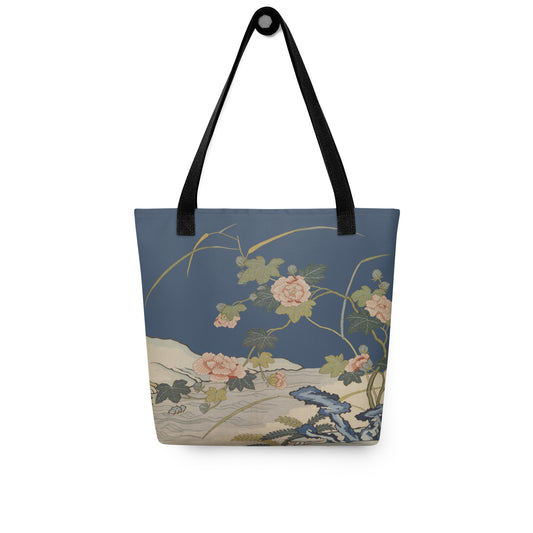 Kesi Flower Album｜Hibiscus by the Water｜Tote bag｜Dark blue