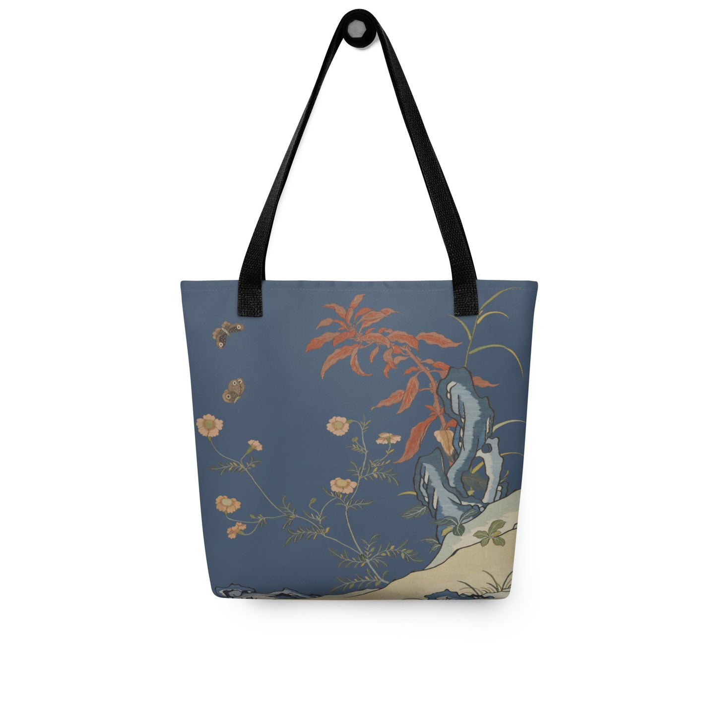 Kesi Flower Album｜Butterflies and Flowers｜Tote bag｜Dark blue