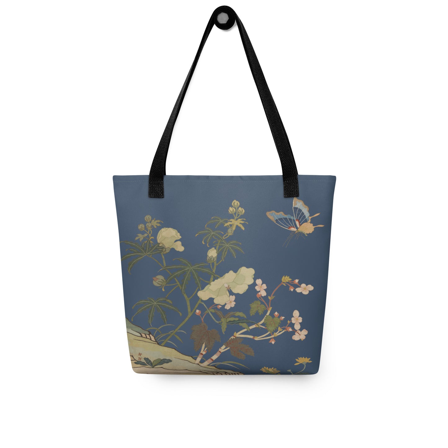 Kesi Flower Album｜Hibiscus and Begonia Blossoms｜Tote bag｜Dark blue