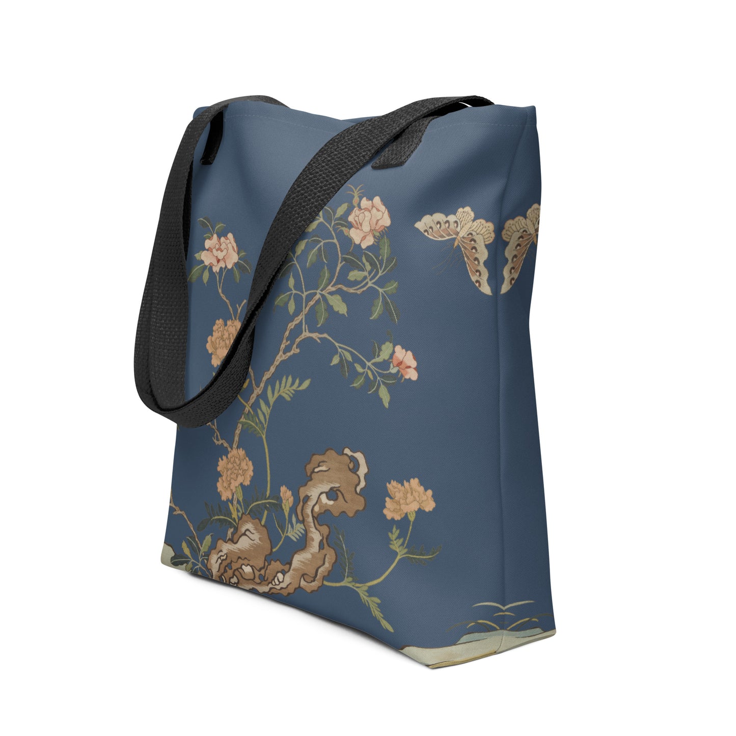 Kesi Flower Album｜Camellia and Butterfly｜Tote bag｜Dark blue