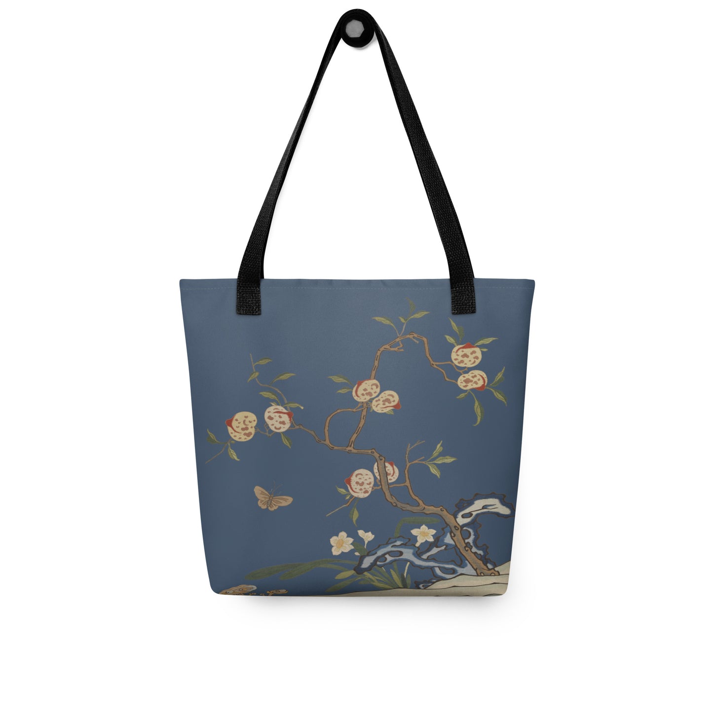 Kesi Flower Album｜Narcissus and Peaches｜Tote bag｜Dark blue