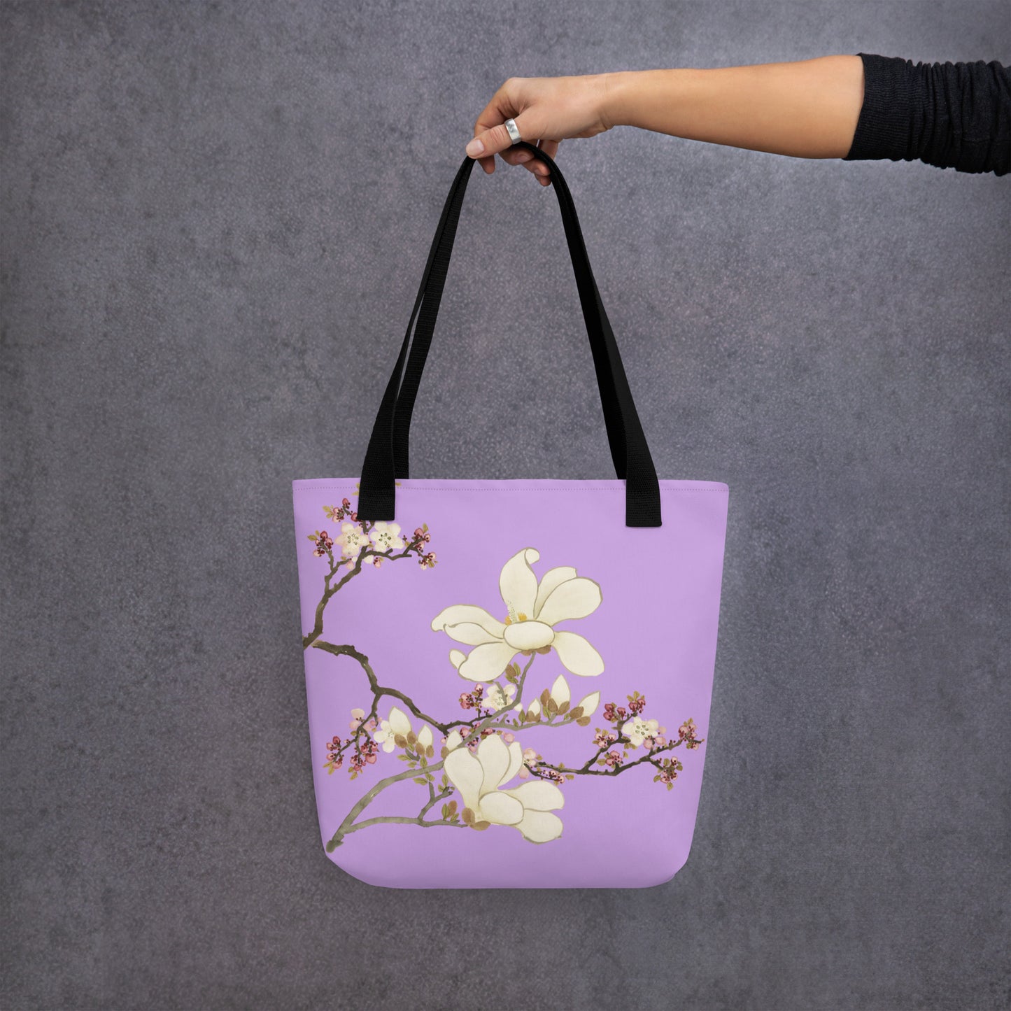 The Spirit of Flowers in Twelve Months｜Apricot and Lily Magnolia in Blossom｜Tote bag｜Lilac