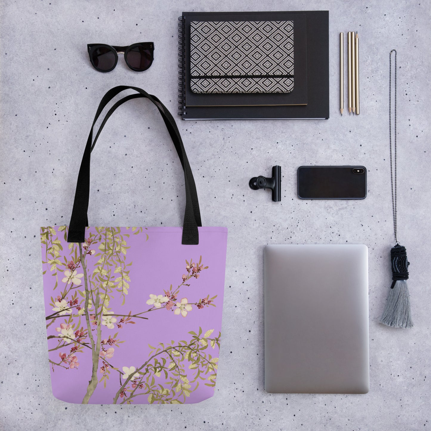 The Spirit of Flowers in Twelve Months｜Willow and Peach Blossom｜Tote bag｜Lilac