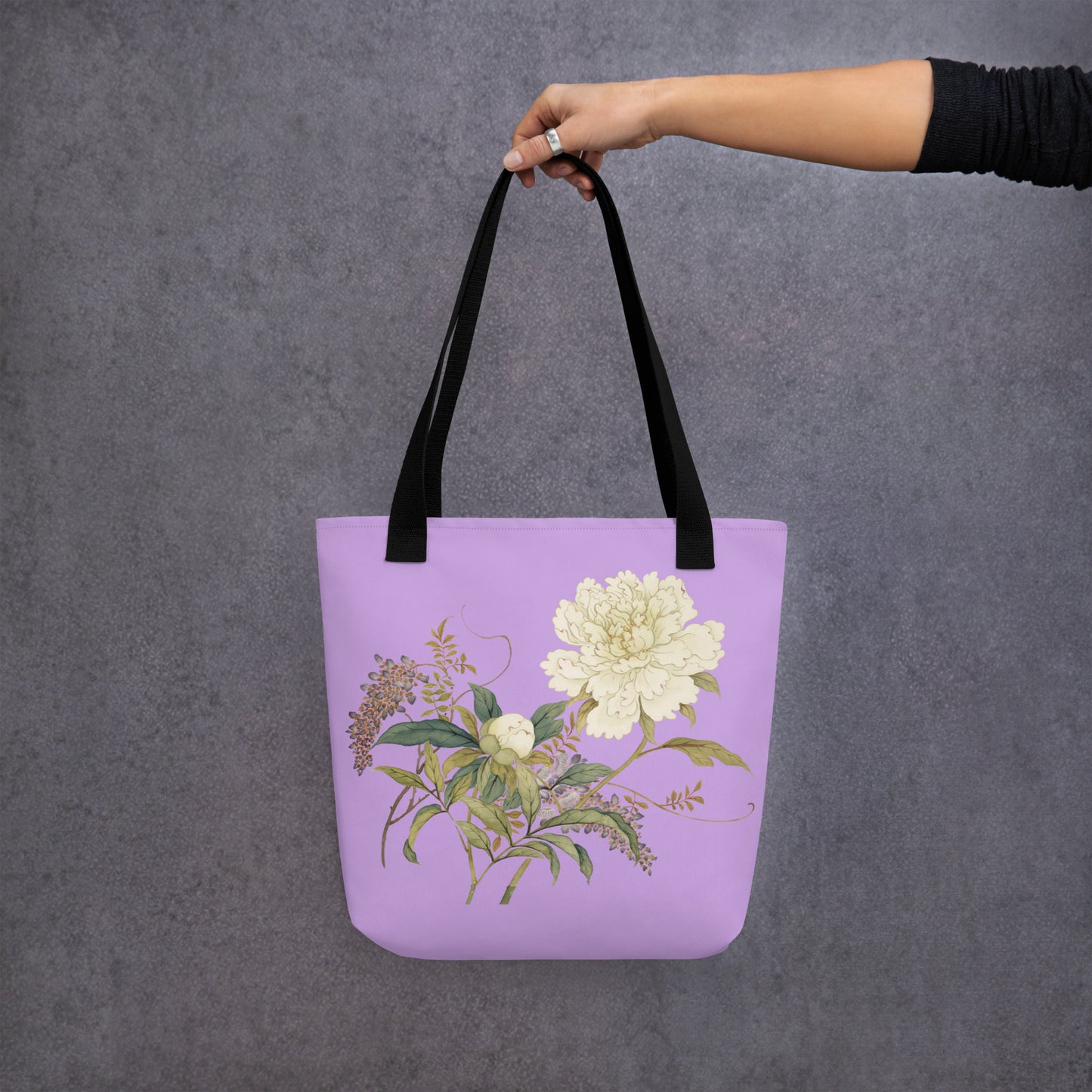 The Spirit of Flowers in Twelve Months｜Chinese Peony and Wisteria in Bloom｜Tote bag｜Lilac