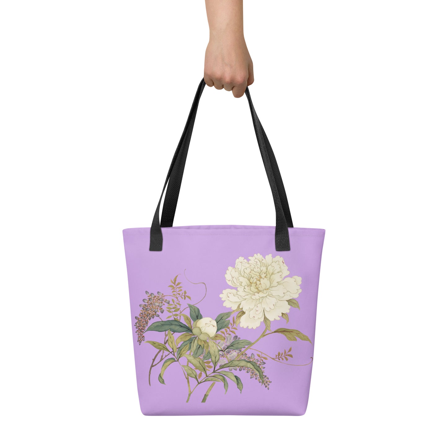 The Spirit of Flowers in Twelve Months｜Chinese Peony and Wisteria in Bloom｜Tote bag｜Lilac