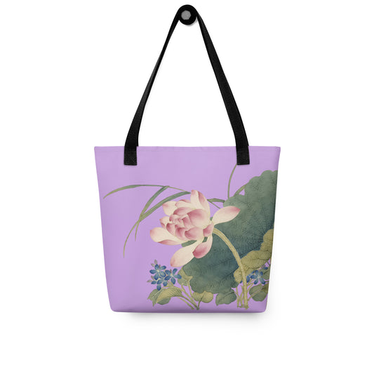 The Spirit of Flowers in Twelve Months｜Lotus in Bloom｜Tote bag｜Lilac