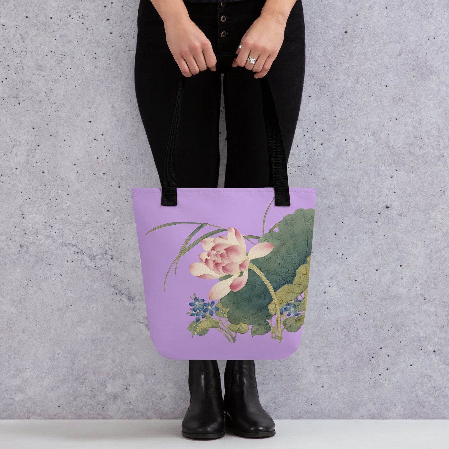 The Spirit of Flowers in Twelve Months｜Lotus in Bloom｜Tote bag｜Lilac