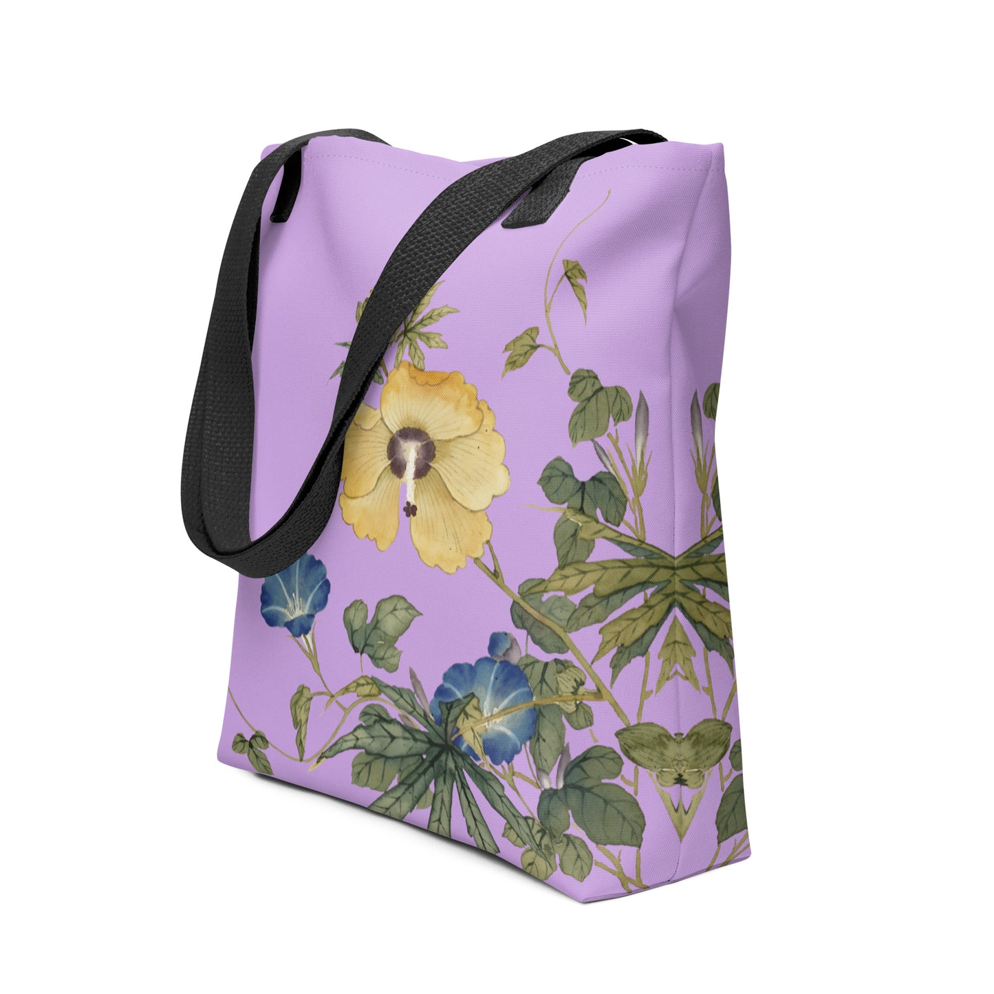 The Spirit of Flowers in Twelve Months｜Okra and White-edged Morning Glory in Bloom｜Tote bag｜Lilac