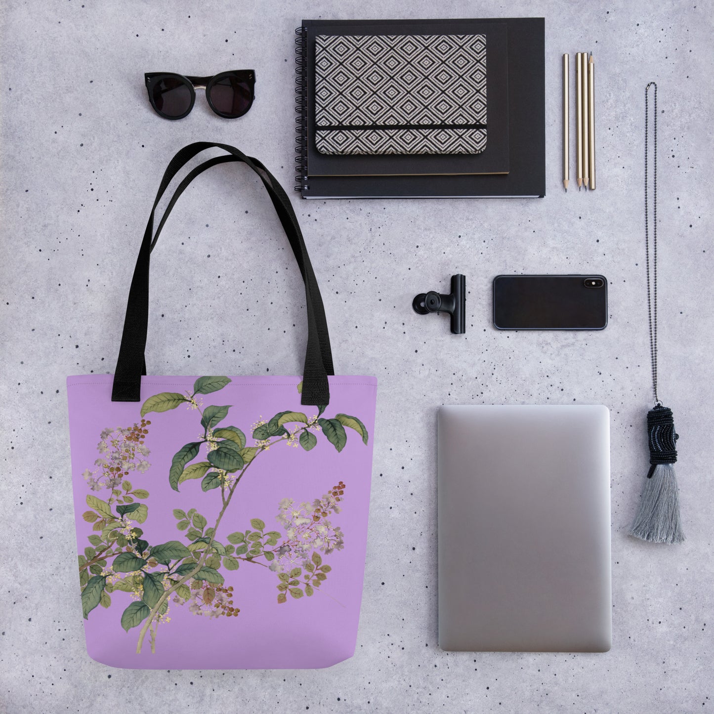 The Spirit of Flowers in Twelve Months｜Osmanthus and Crape Myrtle in Bloom｜Tote bag｜Lilac