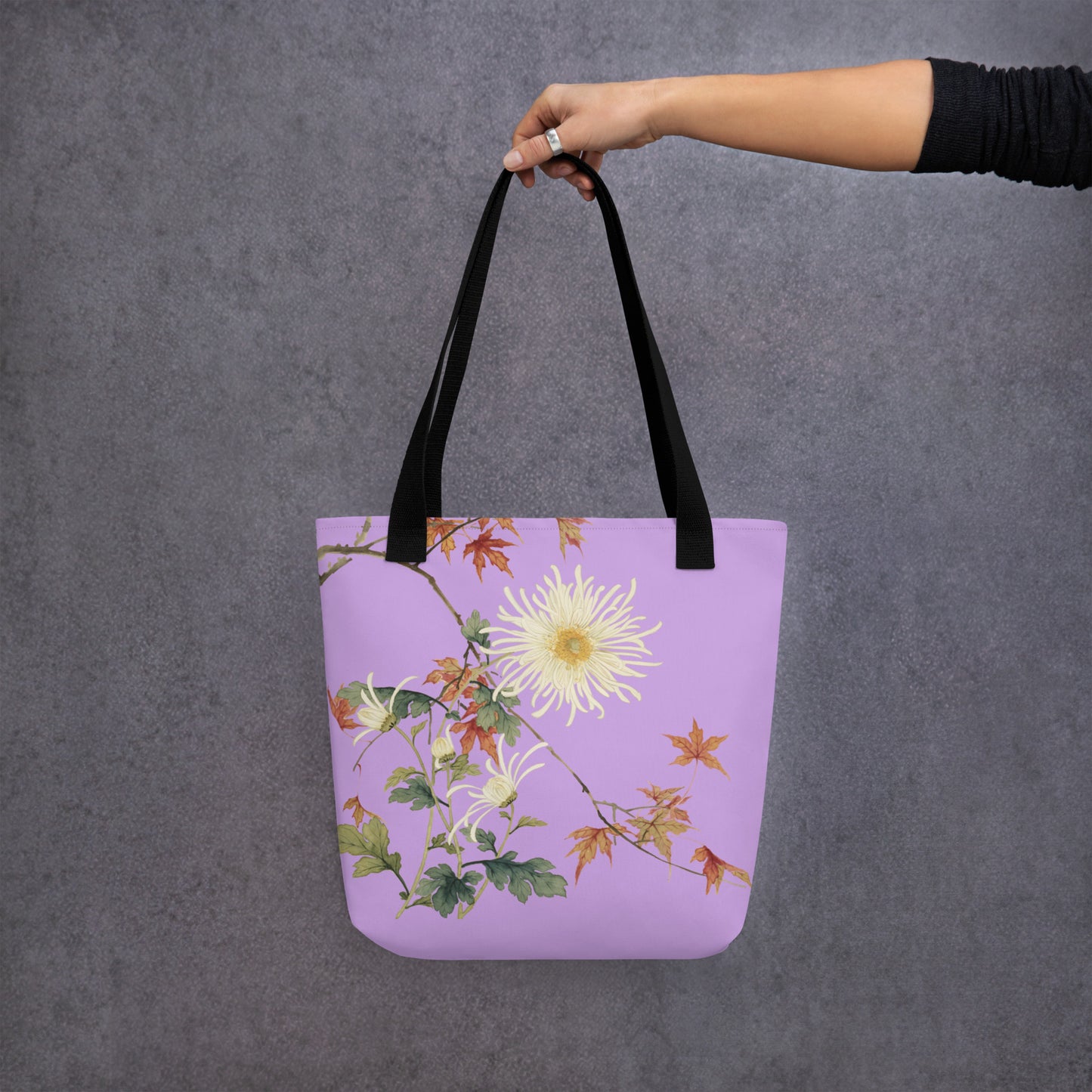 The Spirit of Flowers in Twelve Months｜Blooming Chrysanthemum and Maple Leaves｜Tote bag｜Lilac