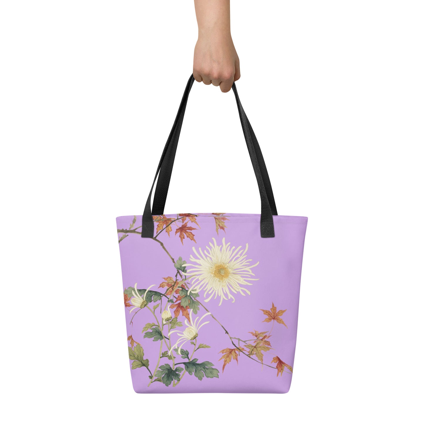 The Spirit of Flowers in Twelve Months｜Blooming Chrysanthemum and Maple Leaves｜Tote bag｜Lilac