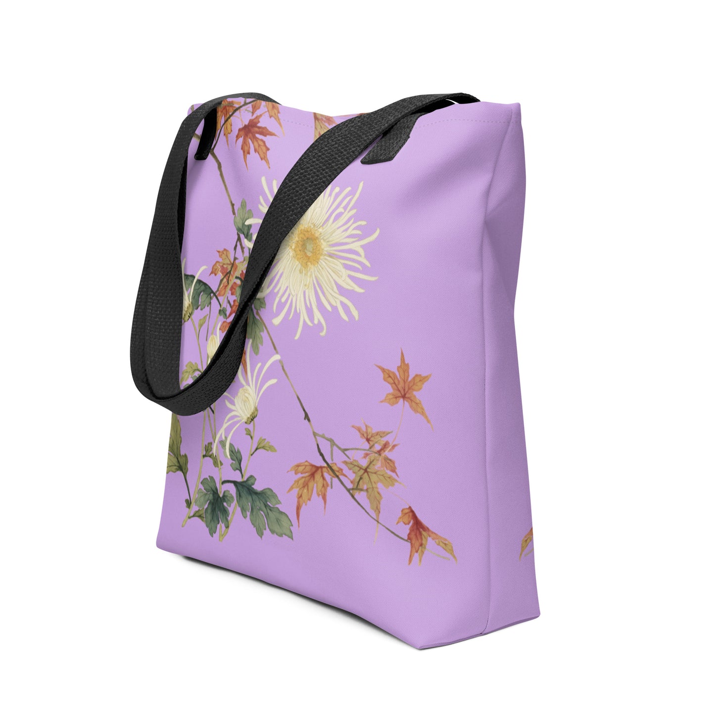 12月の花神様｜Blooming Chrysanthemum and Maple Leaves｜Tote bag｜Lilac