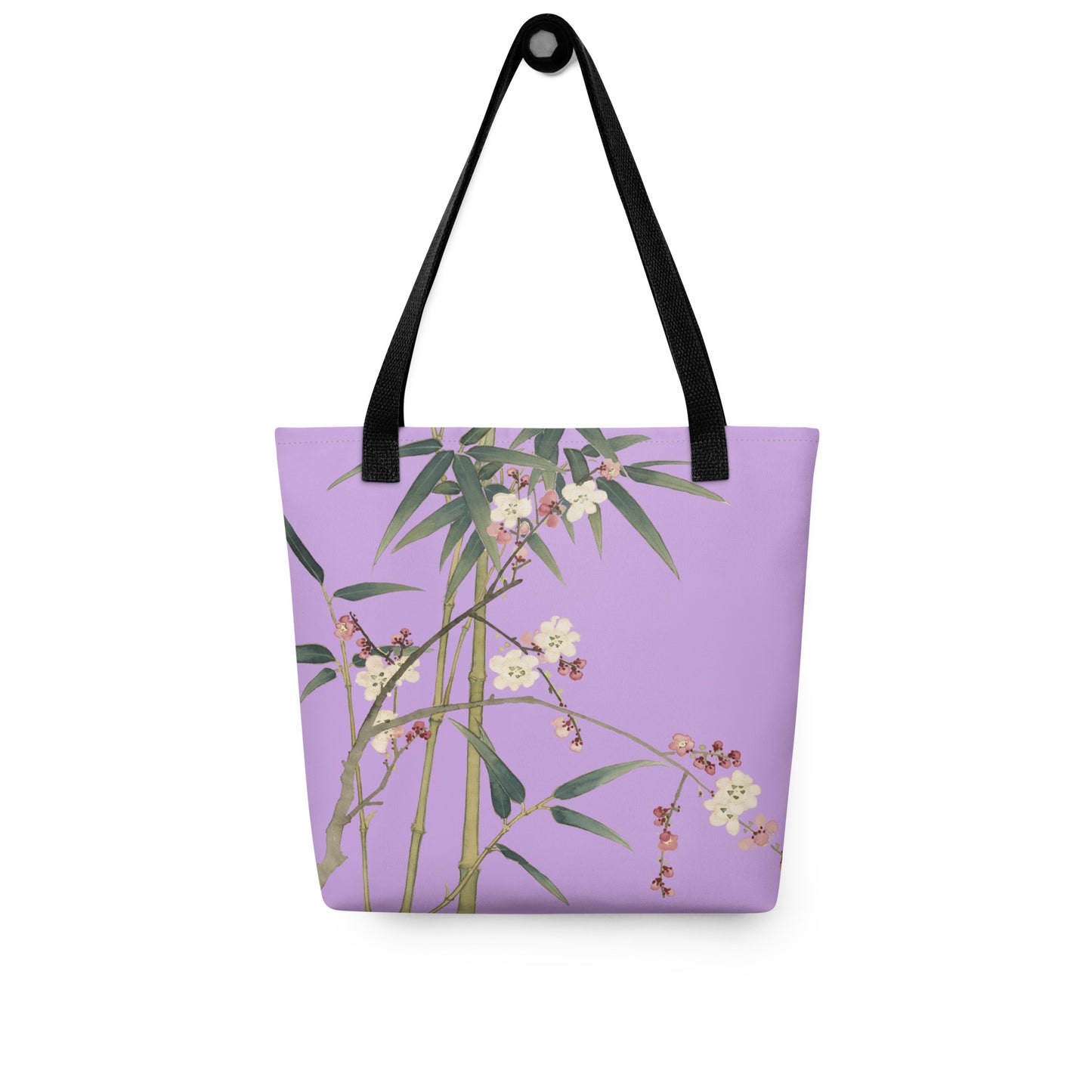 12月の花神様｜Crimson Plum Blossom and Lush Green Bamboo｜Tote bag｜Lilac