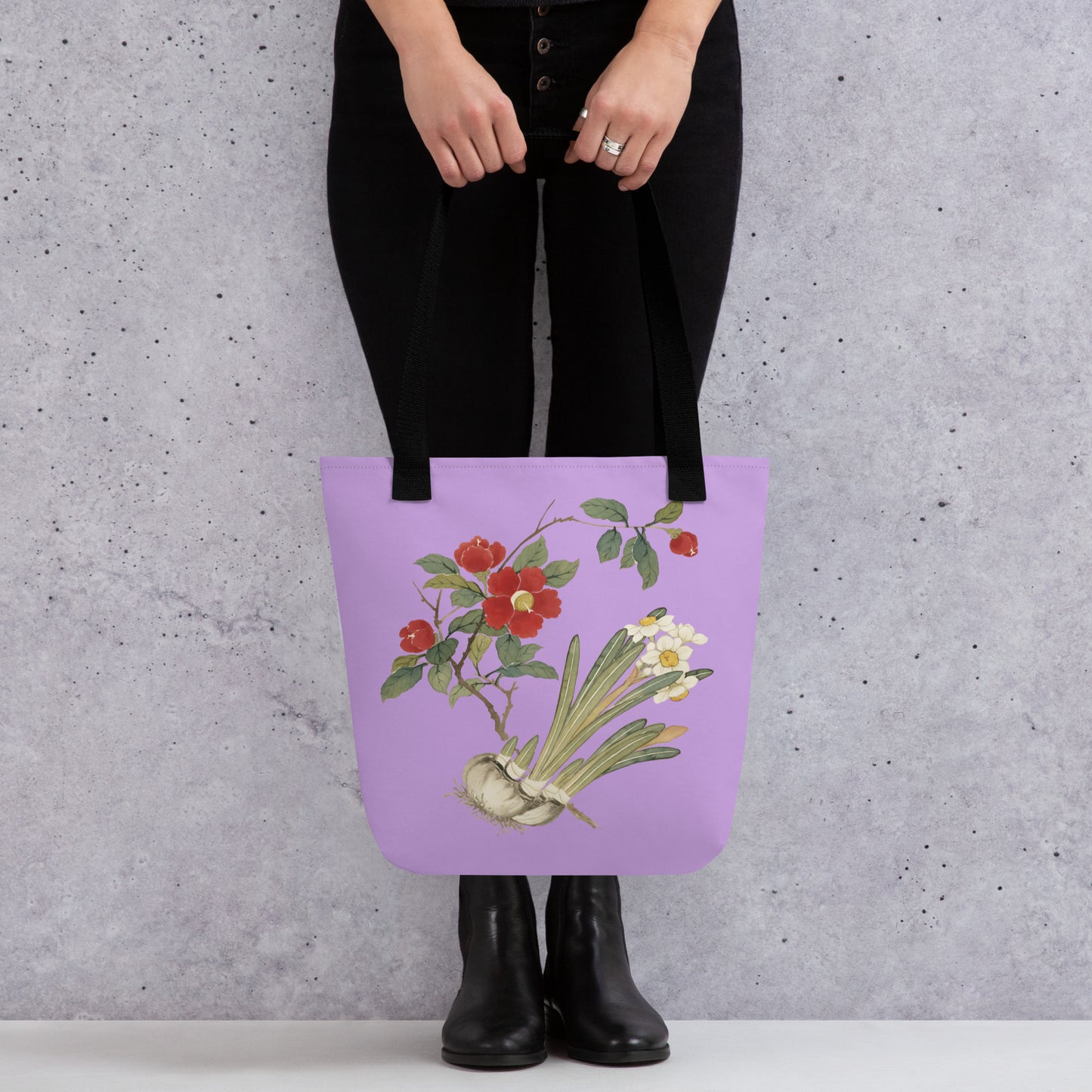 The Spirit of Flowers in Twelve Months｜Narcissus and Camelia in Bloom｜Tote bag｜Lilac