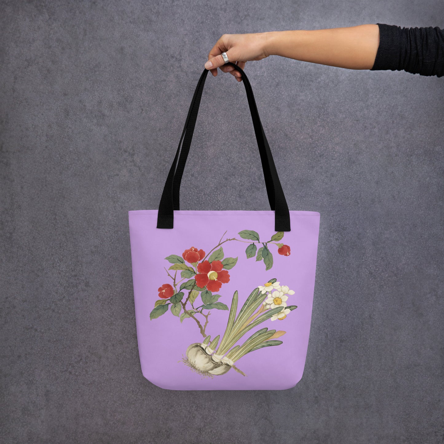 The Spirit of Flowers in Twelve Months｜Narcissus and Camelia in Bloom｜Tote bag｜Lilac