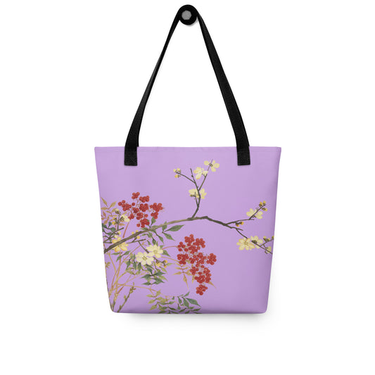 The Spirit of Flowers in Twelve Months｜Blooming Wintersweet and Heavenly Bamboo｜Tote bag｜Lilac