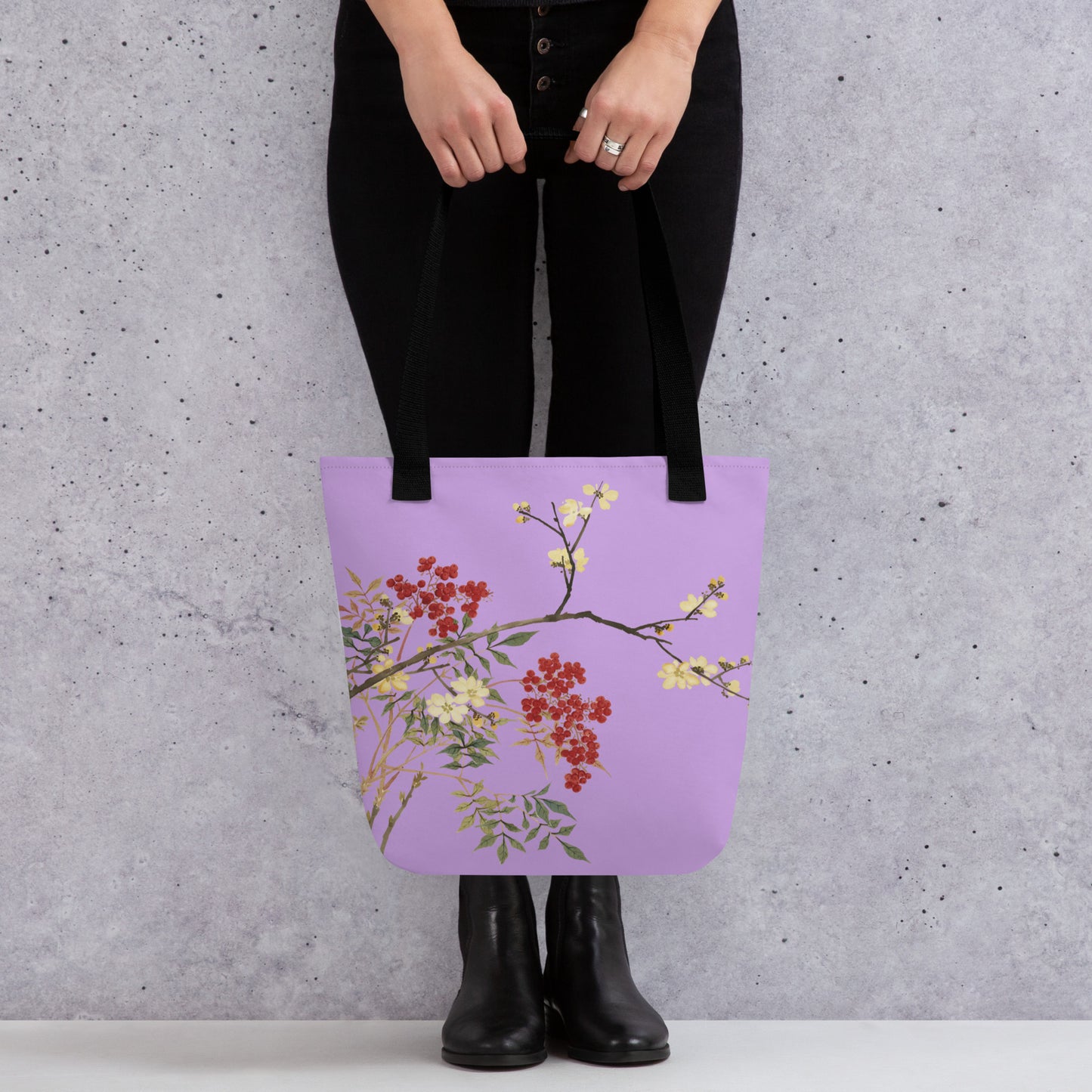 The Spirit of Flowers in Twelve Months｜Blooming Wintersweet and Heavenly Bamboo｜Tote bag｜Lilac