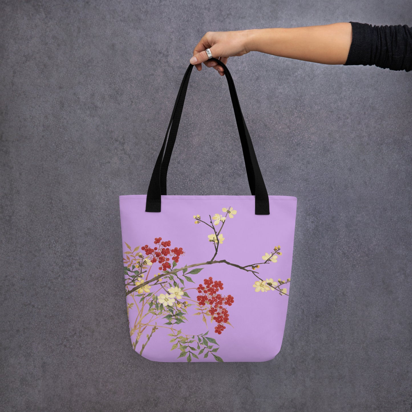 The Spirit of Flowers in Twelve Months｜Blooming Wintersweet and Heavenly Bamboo｜Tote bag｜Lilac