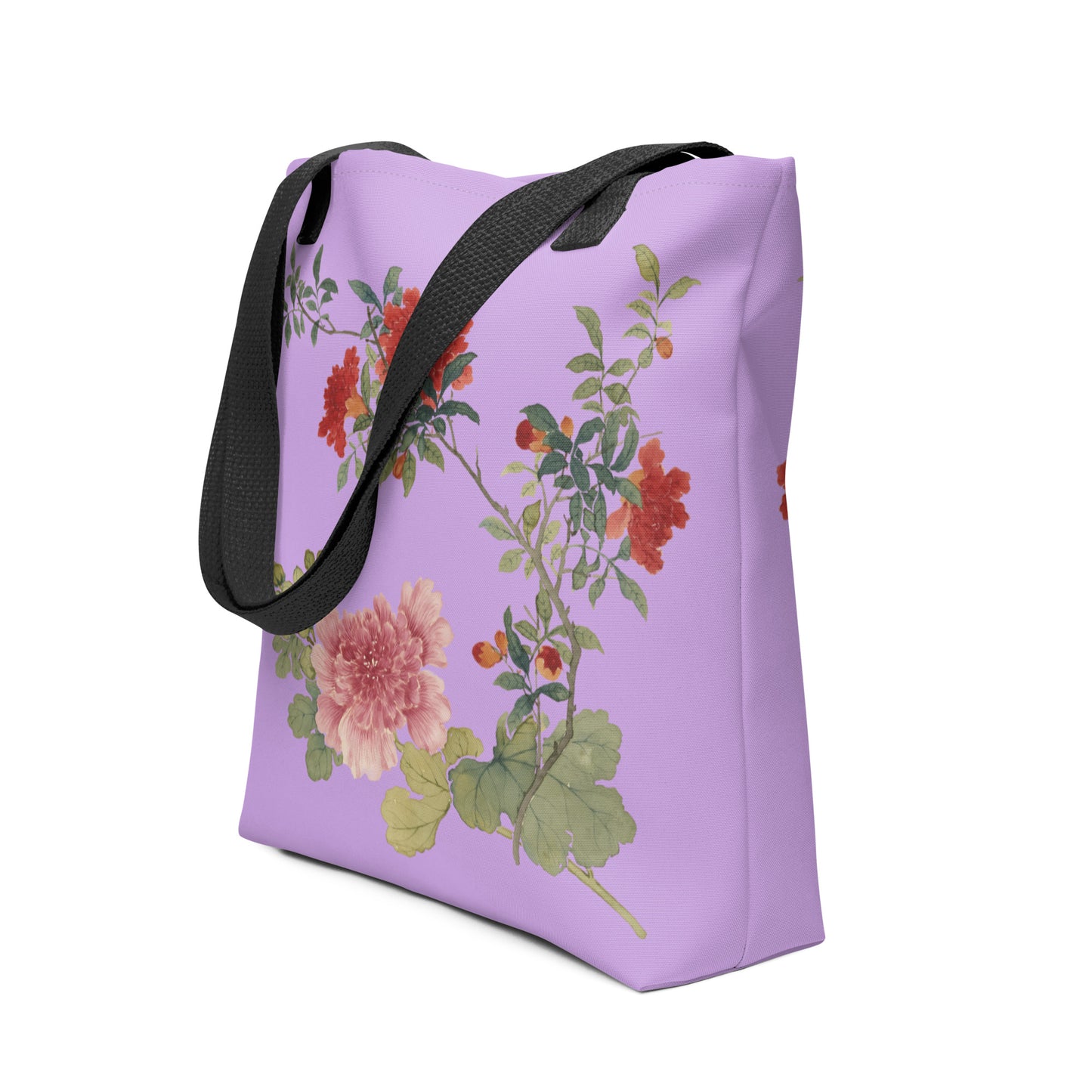 The Spirit of Flowers in Twelve Months｜Hollyhock and Pomegranate in Bloom｜Tote bag｜Lilac