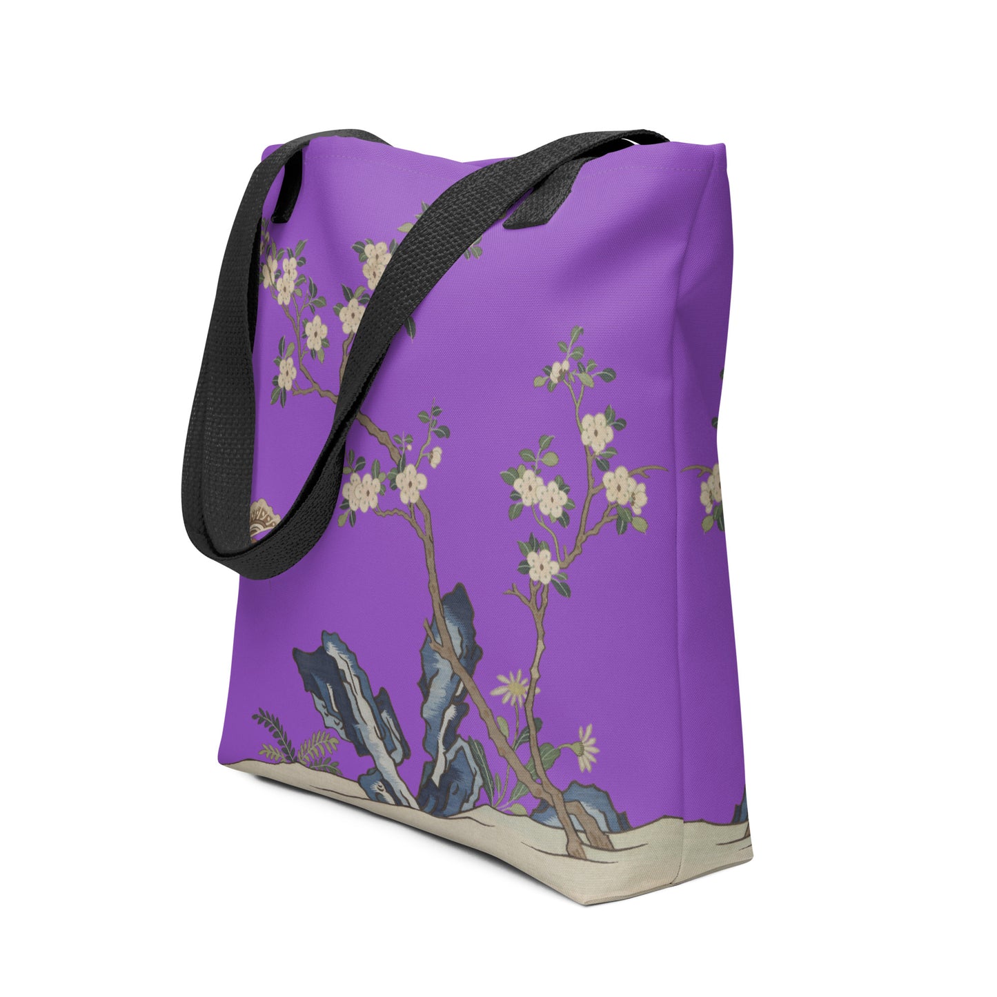 Kesi Flower Album｜White Plum Blossoms and Butterfly｜Tote bag｜Purple