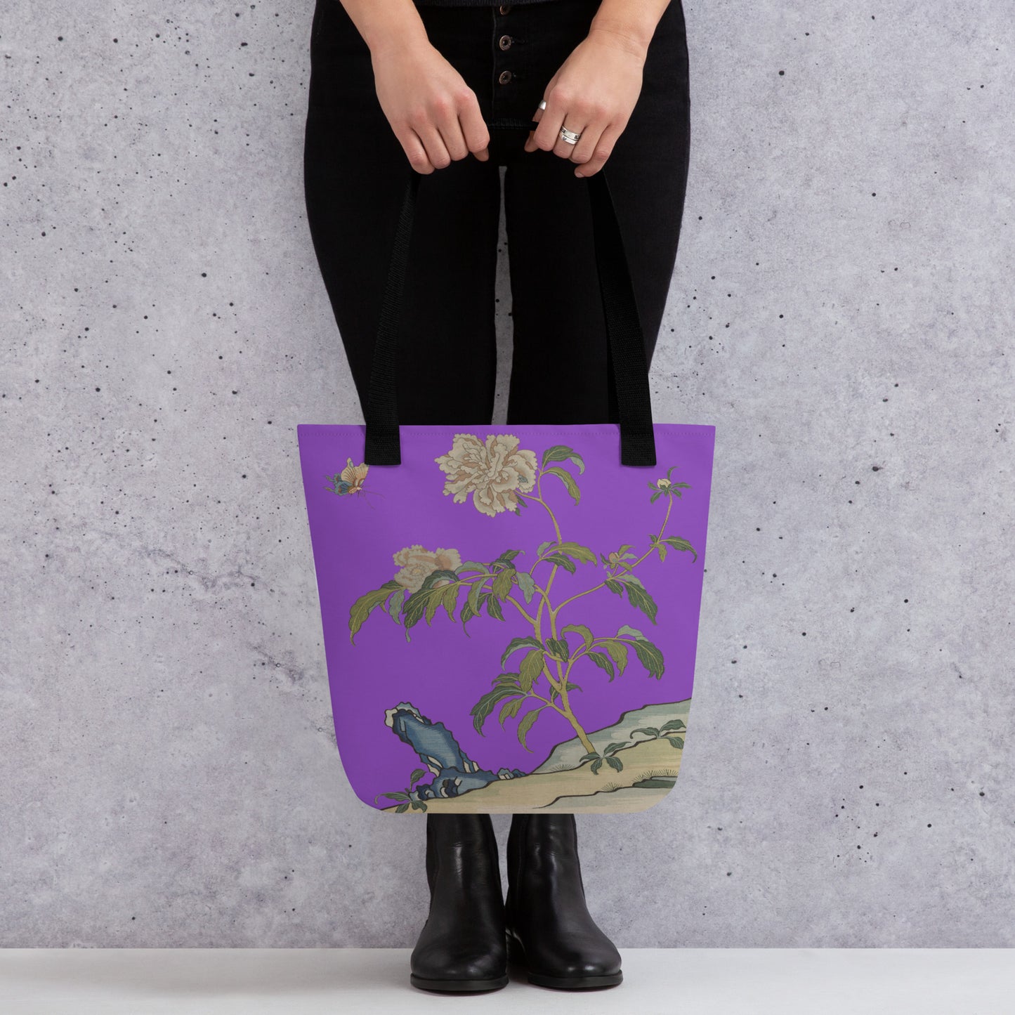 Kesi Flower Album｜Peonies and Butterfly｜Tote bag｜Purple