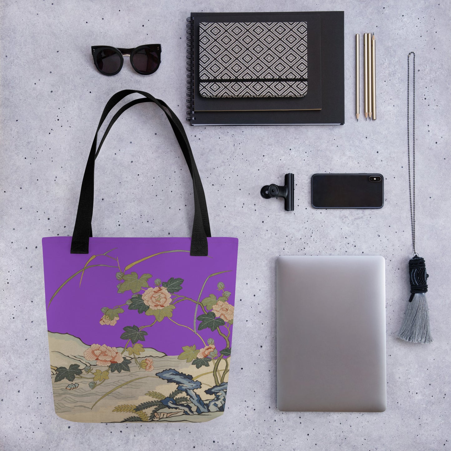 Kesi Flower Album｜Hibiscus by the Water｜Tote bag｜Purple