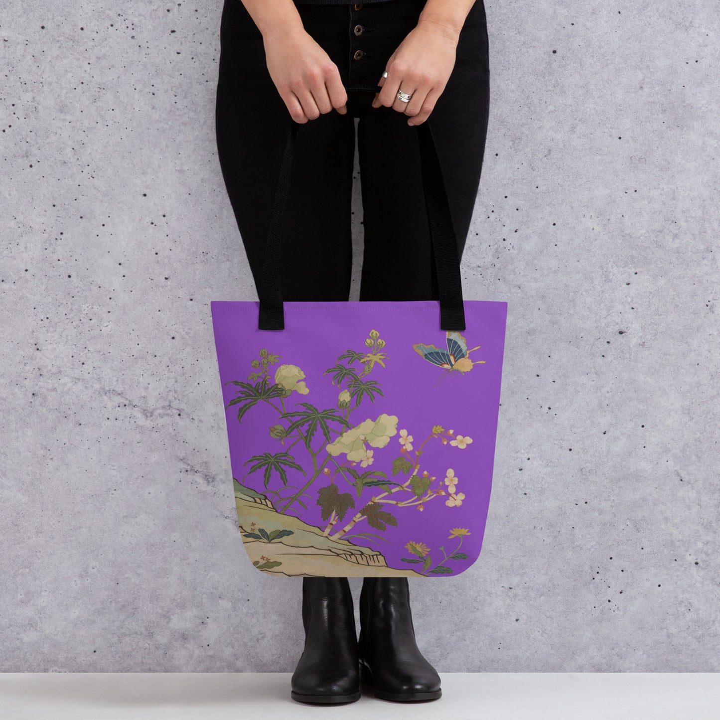 Kesi Flower Album｜Hibiscus and Begonia Blossoms｜Tote bag｜Purple