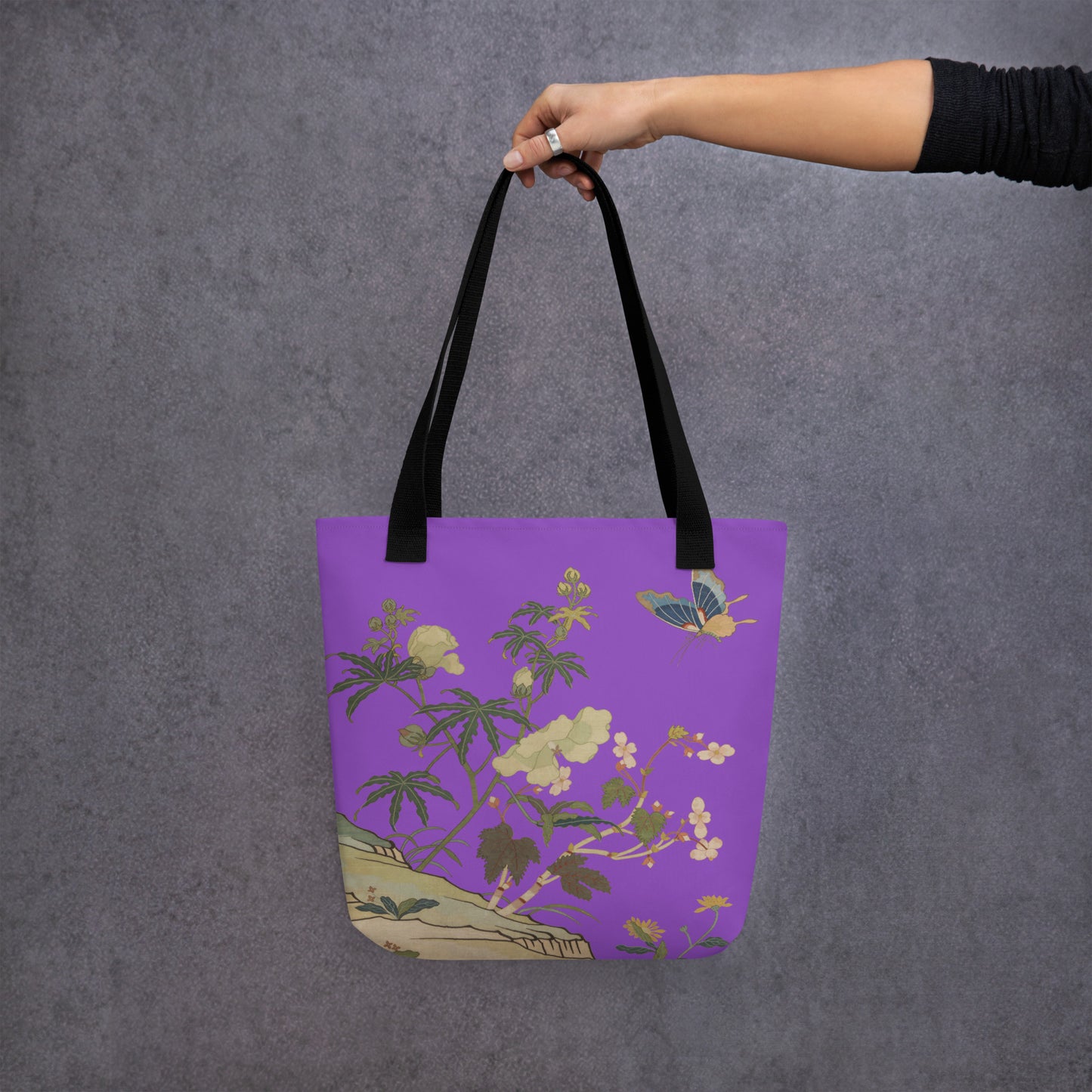 Kesi Flower Album｜Hibiscus and Begonia Blossoms｜Tote bag｜Purple