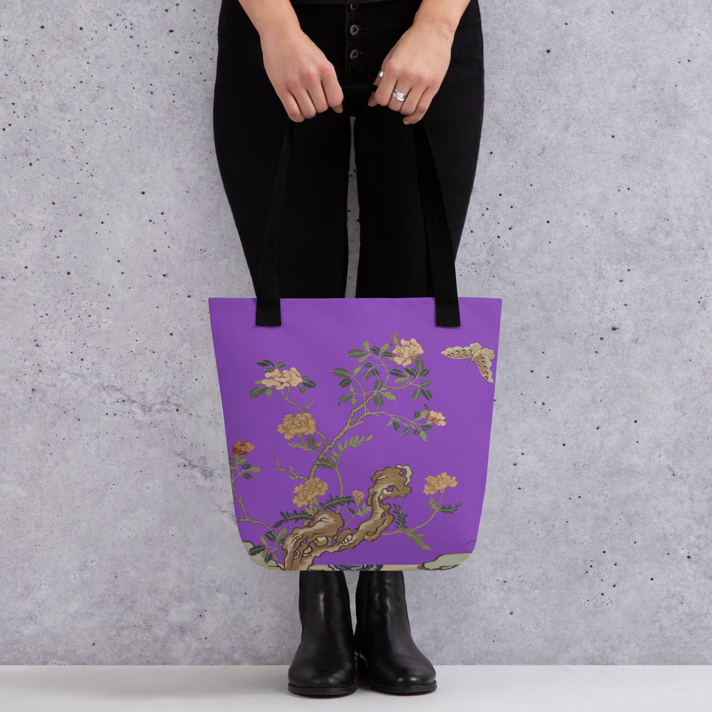 Kesi Flower Album｜Camellia and Butterfly｜Tote bag｜Purple