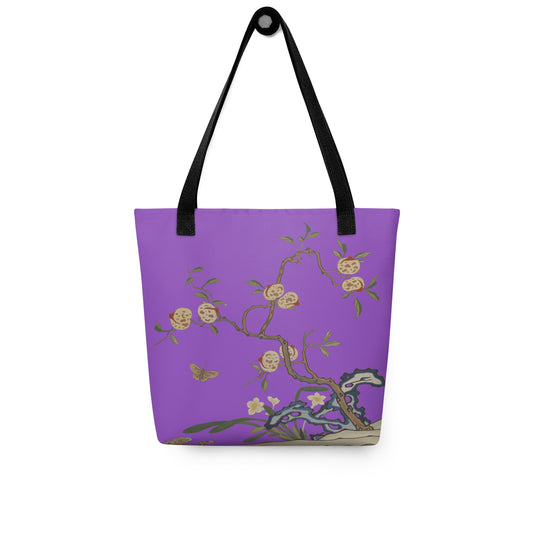 Kesi Flower Album｜Narcissus and Peaches｜Tote bag｜Purple