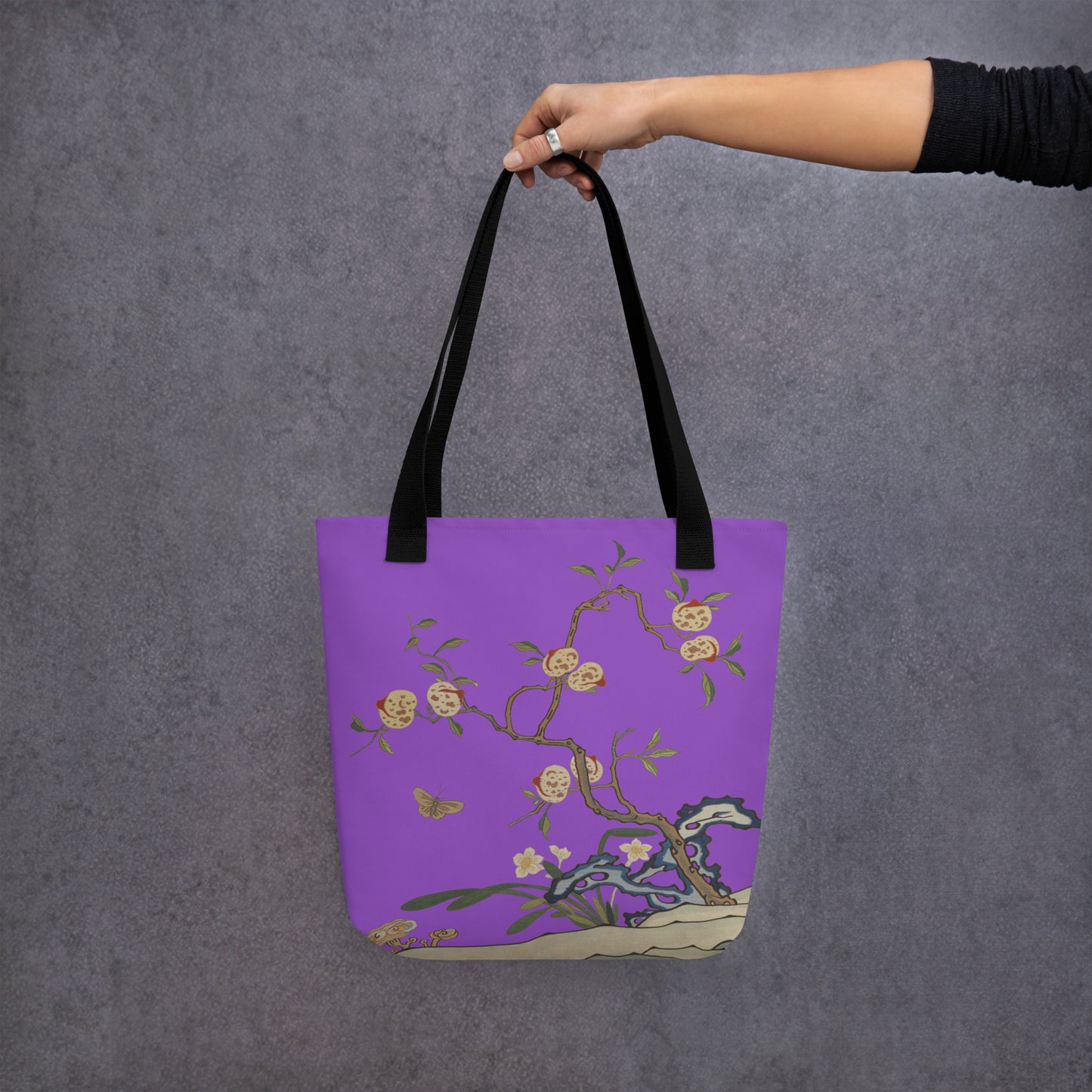 Kesi Flower Album｜Narcissus and Peaches｜Tote bag｜Purple