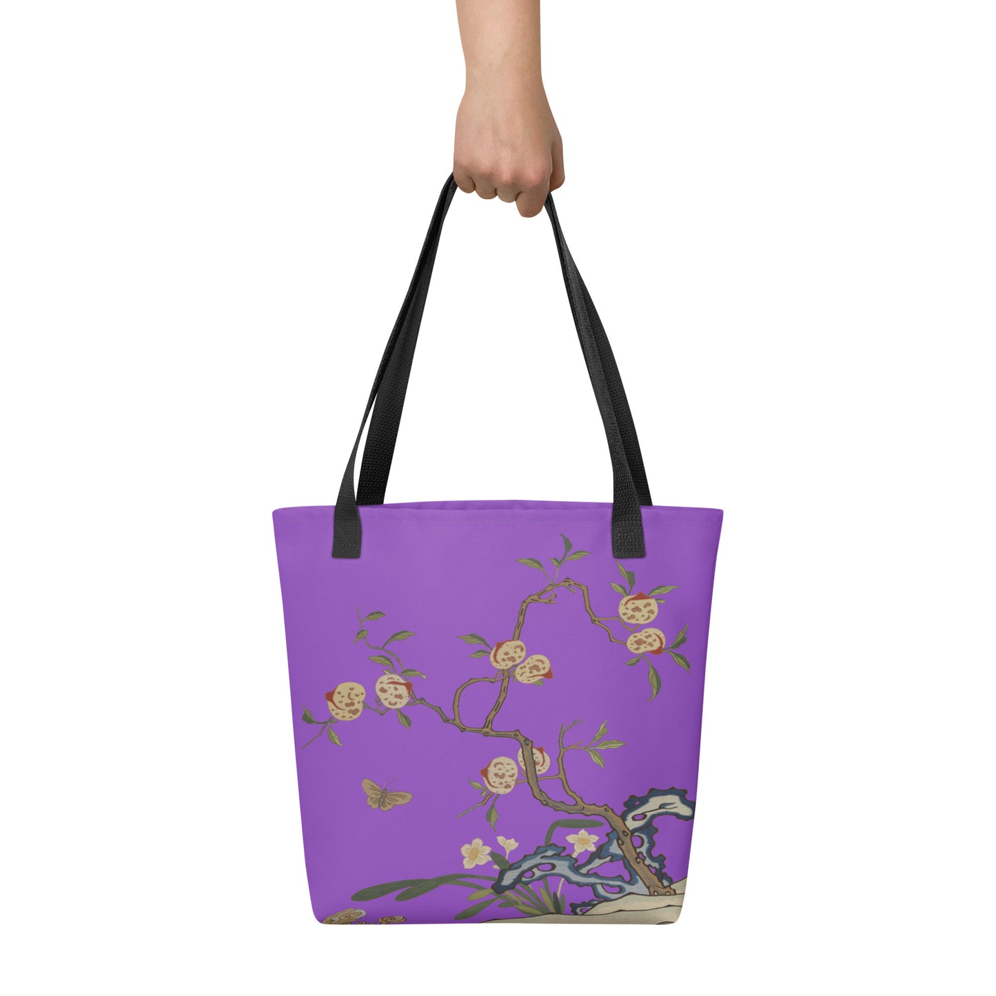 Kesi Flower Album｜Narcissus and Peaches｜Tote bag｜Purple