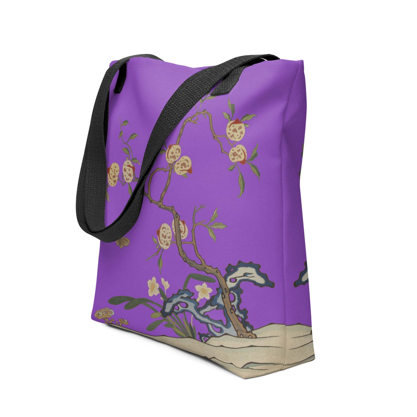 Kesi Flower Album｜Narcissus and Peaches｜Tote bag｜Purple