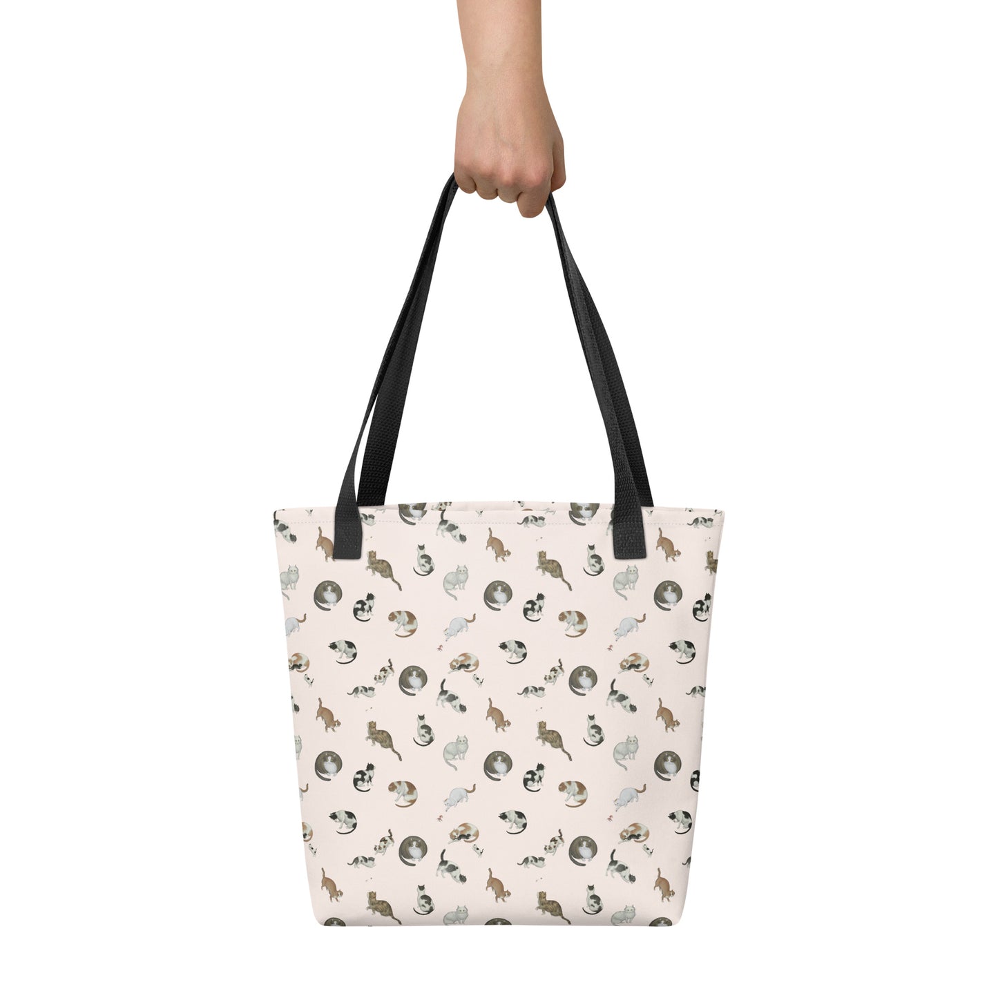 Cats And Butterflies Of Longevity｜Tote bag｜Fish belly white