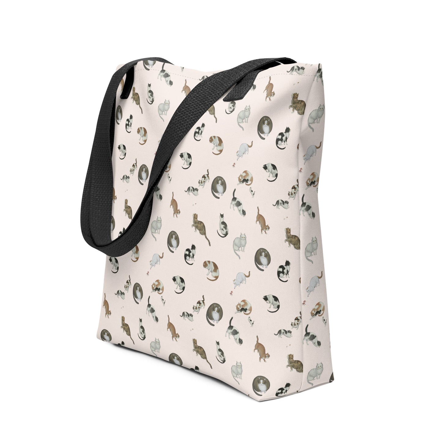 Cats And Butterflies Of Longevity｜Tote bag｜Fish belly white